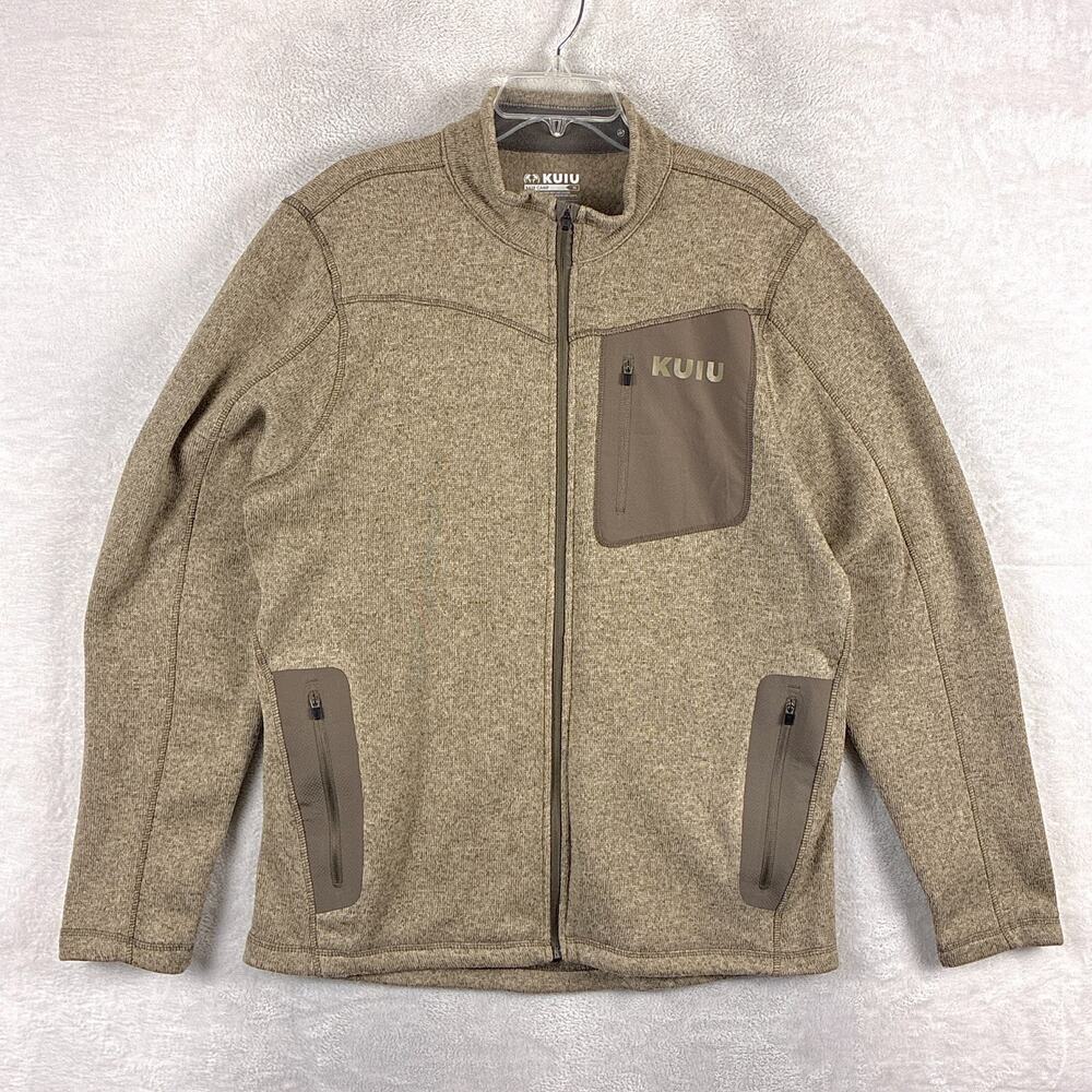 Kuiu Sweater Mens L Brown Fleece Base Camp Full Zip Hunting Outdoors Hiking